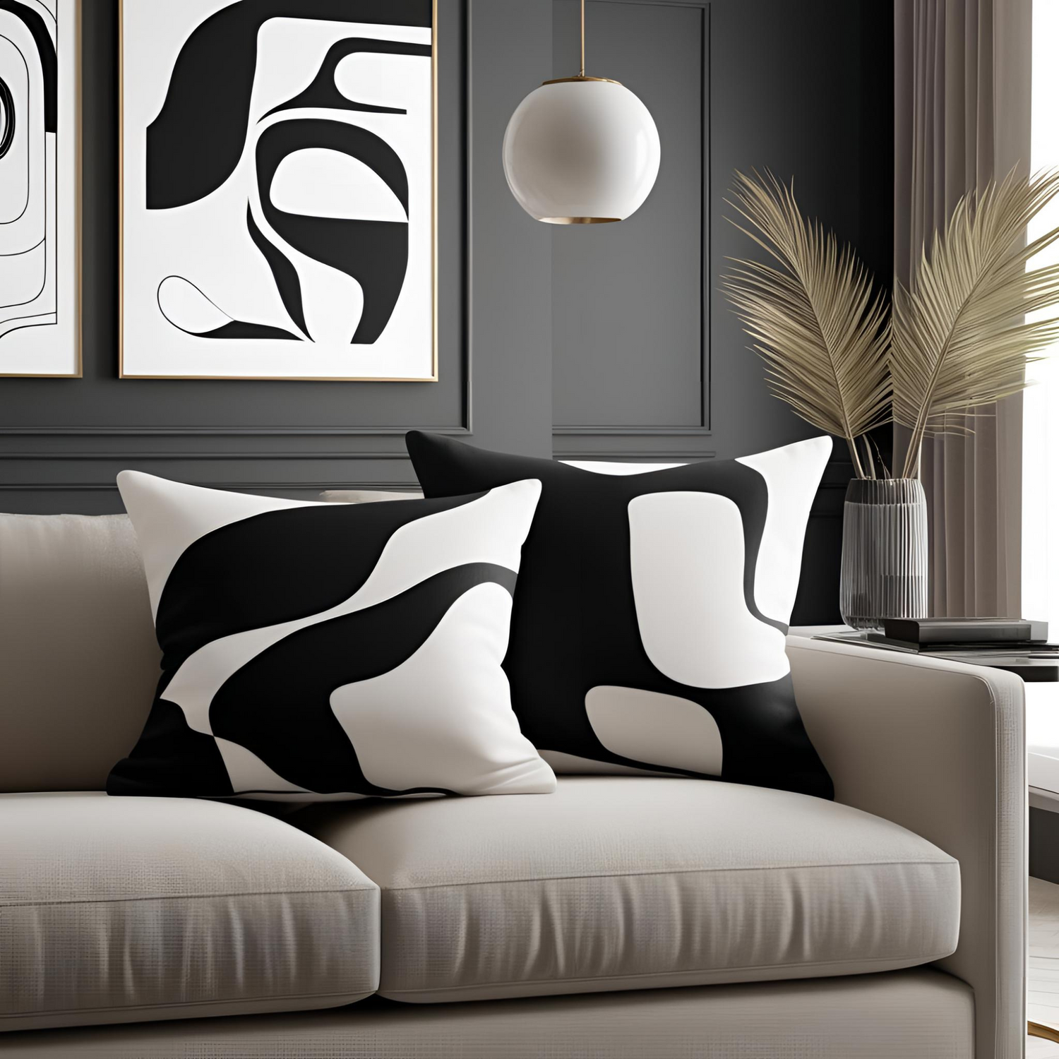 Принт на холсте  в светлом интерьере для минималистичного интерьера.  