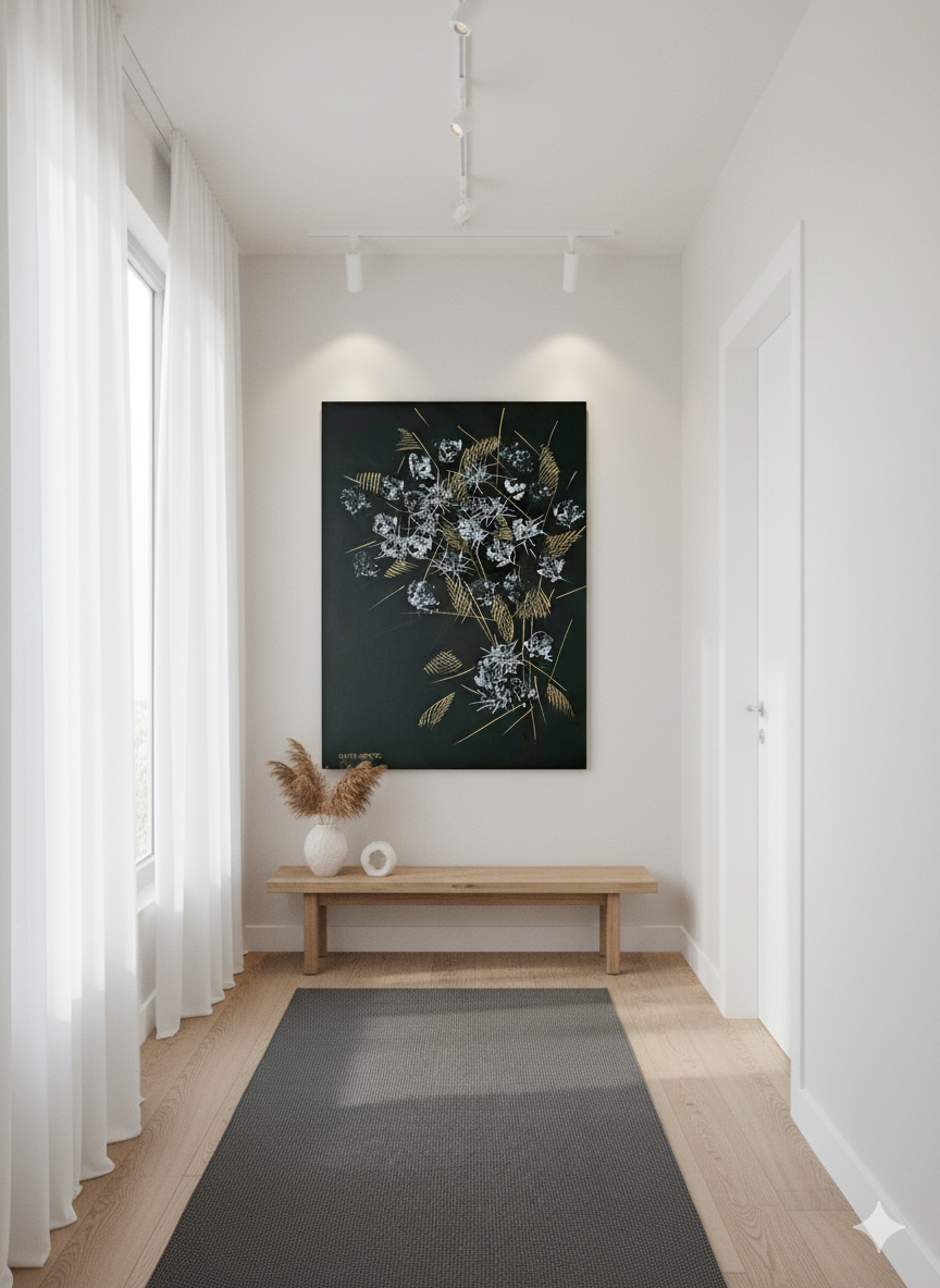 Abstract painting Flowers. Danuta Lasnord art