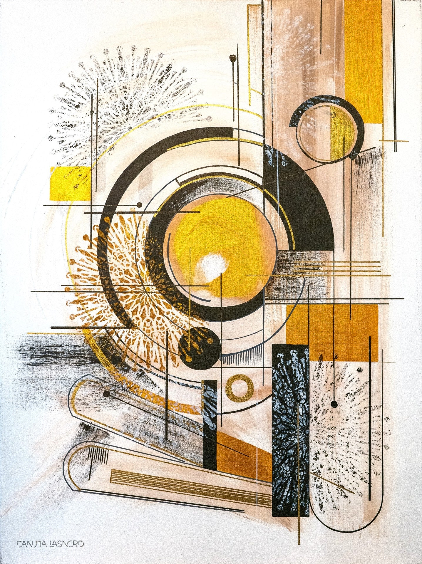 Abstract painting Winter morning . Danuta Lasnord art