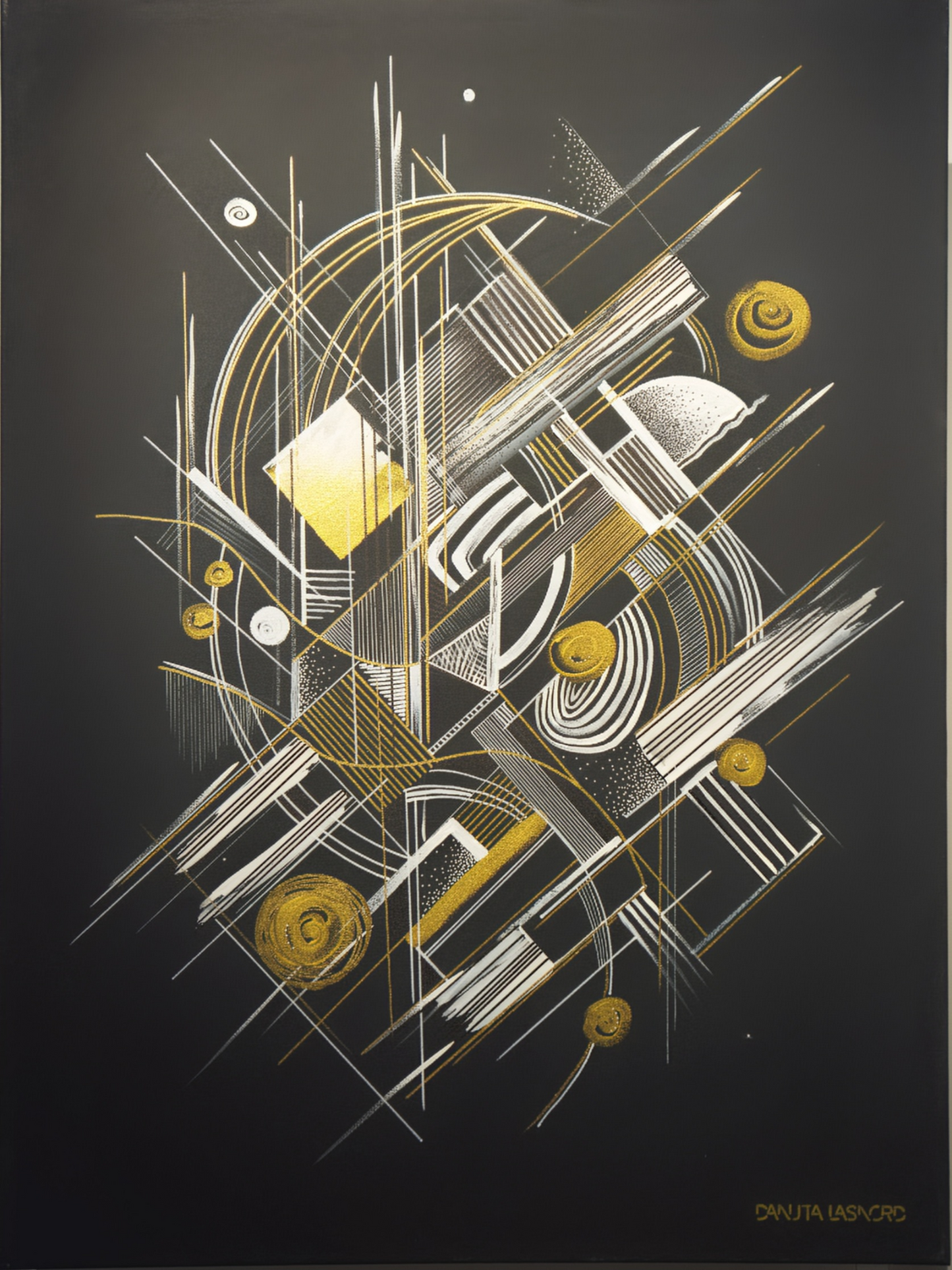 Abstract painting Portrait of a Banker. Danuta Lasnord art