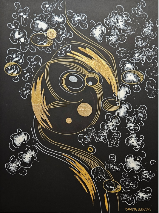 Abstract painting Oliv Oil (Popeye the Sailor) Danuta Lasnord art