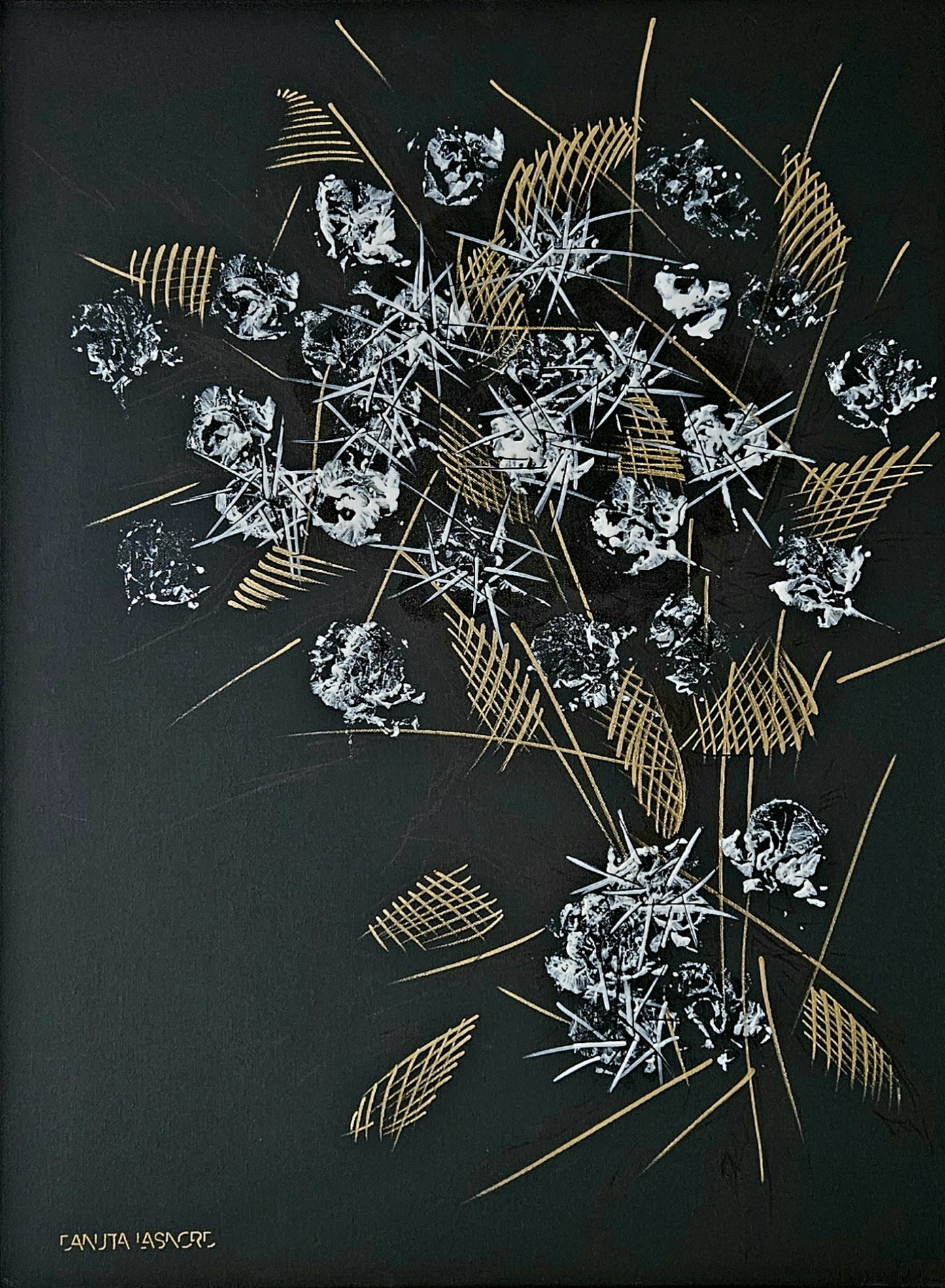 Abstract painting Flowers. Danuta Lasnord art