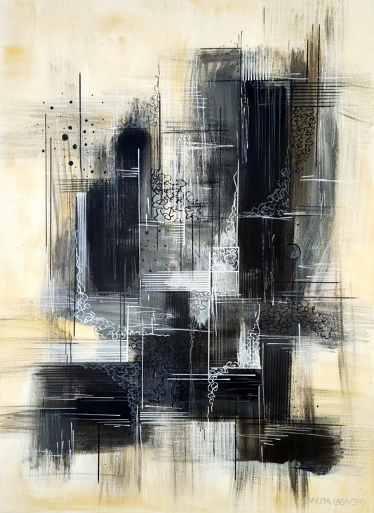 Abstract painting First frosts . Danuta Lasnord art