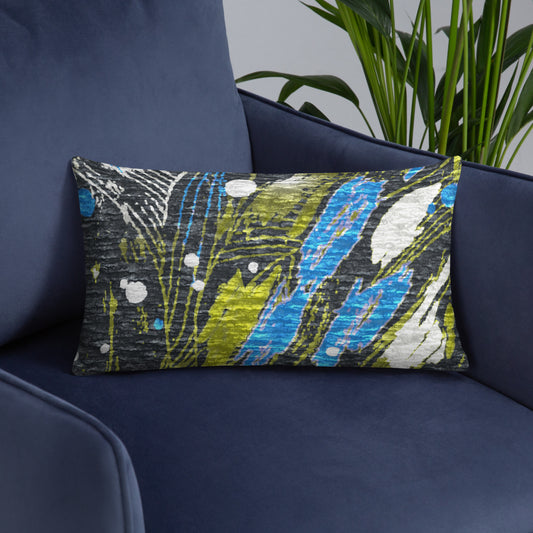 A colorful geometric patterned premium pillow cover. Design by Danuta Lasnord. Nordic soul for cozy home