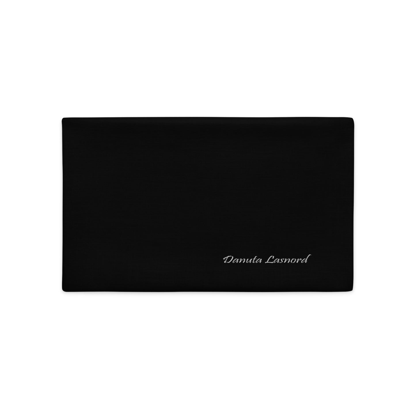 Back Black rectangular product with 'Danuta Lasnord' branding. lumbar pillow case 30x50
