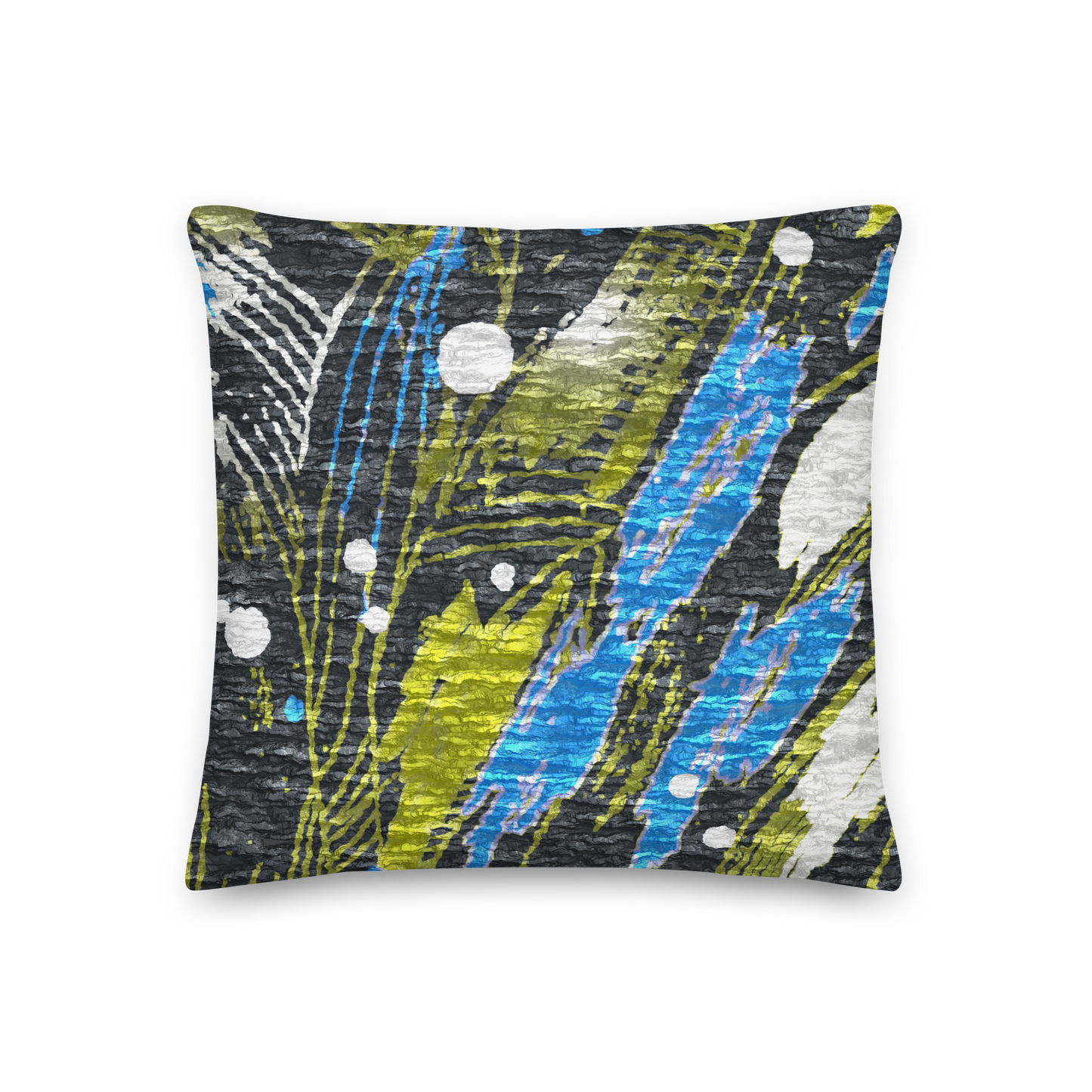 Green gray designer cushion. Scandinavian throw pillow for new home 