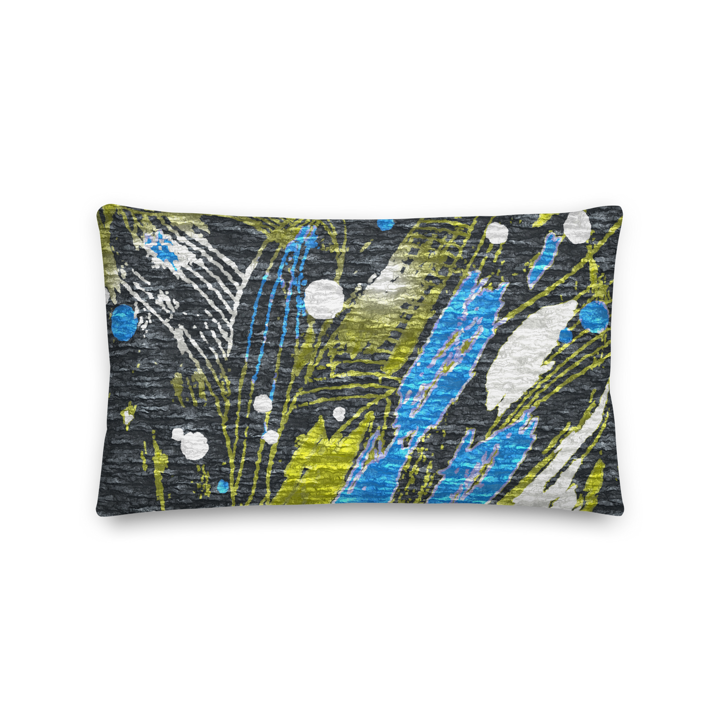 Decorative accent bright pillow with abstract floral pattern for cozy home. cushions for sofa