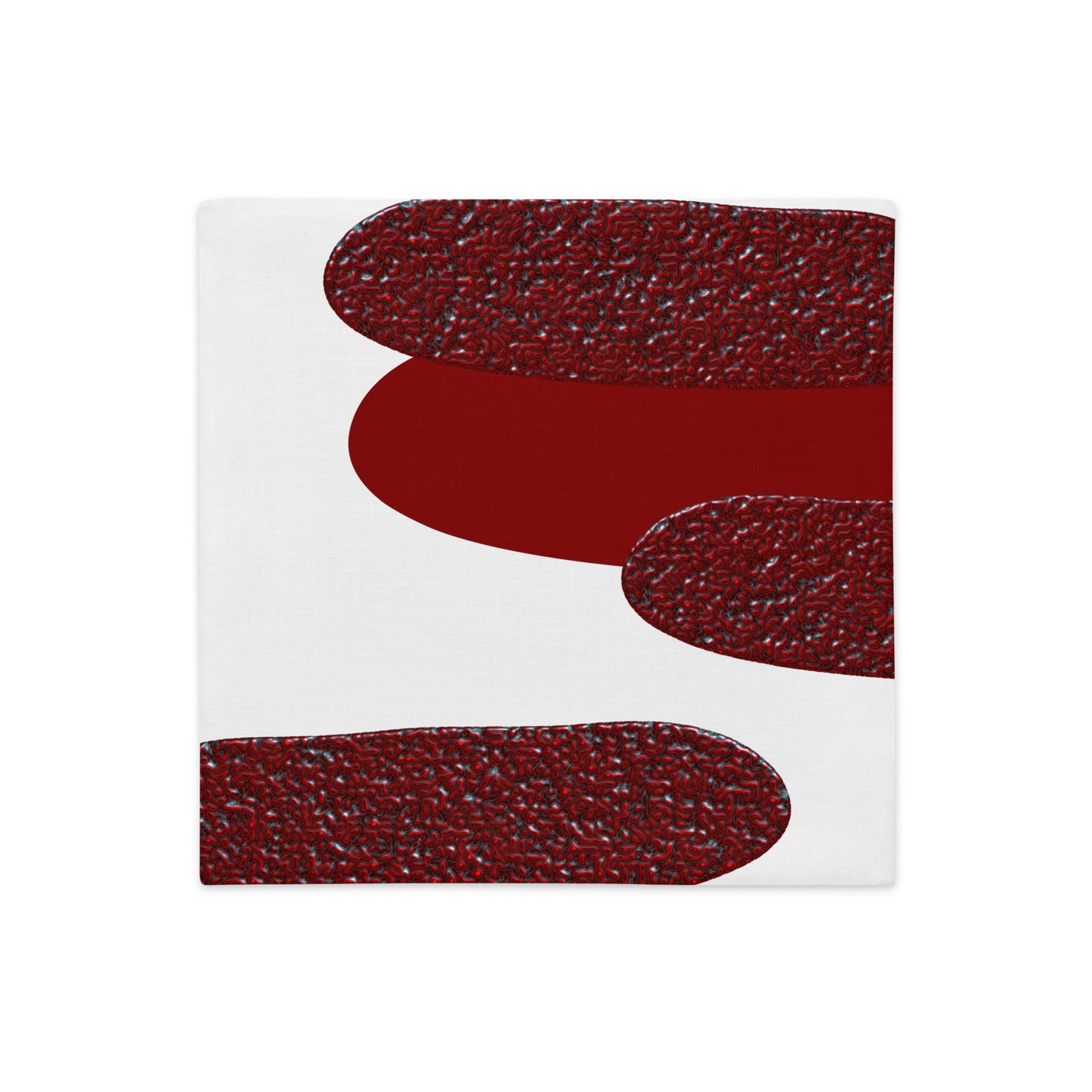 Funda de cojín roja y blanca con diseño abstracto, impression POD
