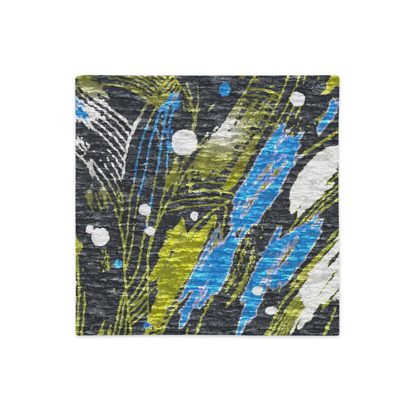 A colorful geometric patterned premium pillow case. Green gray Scandinavian cushion cover