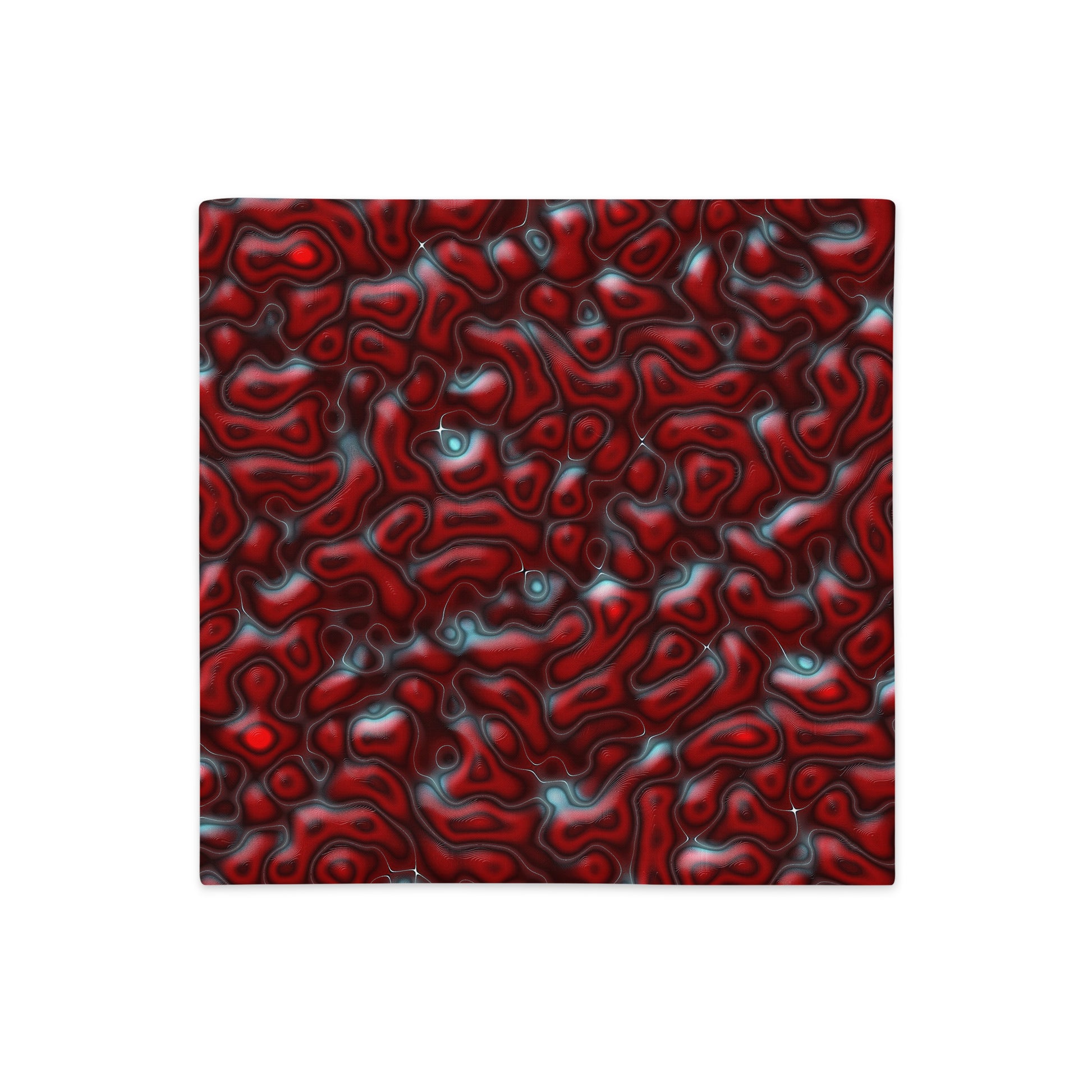 Red and black wavy pillow case pattern . Unique design cushion. Scandinavian design pillowcase