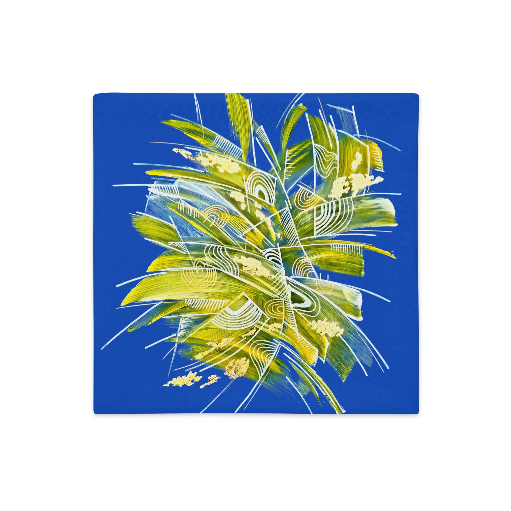  Blue yellow Abstract design decorative pillow covers