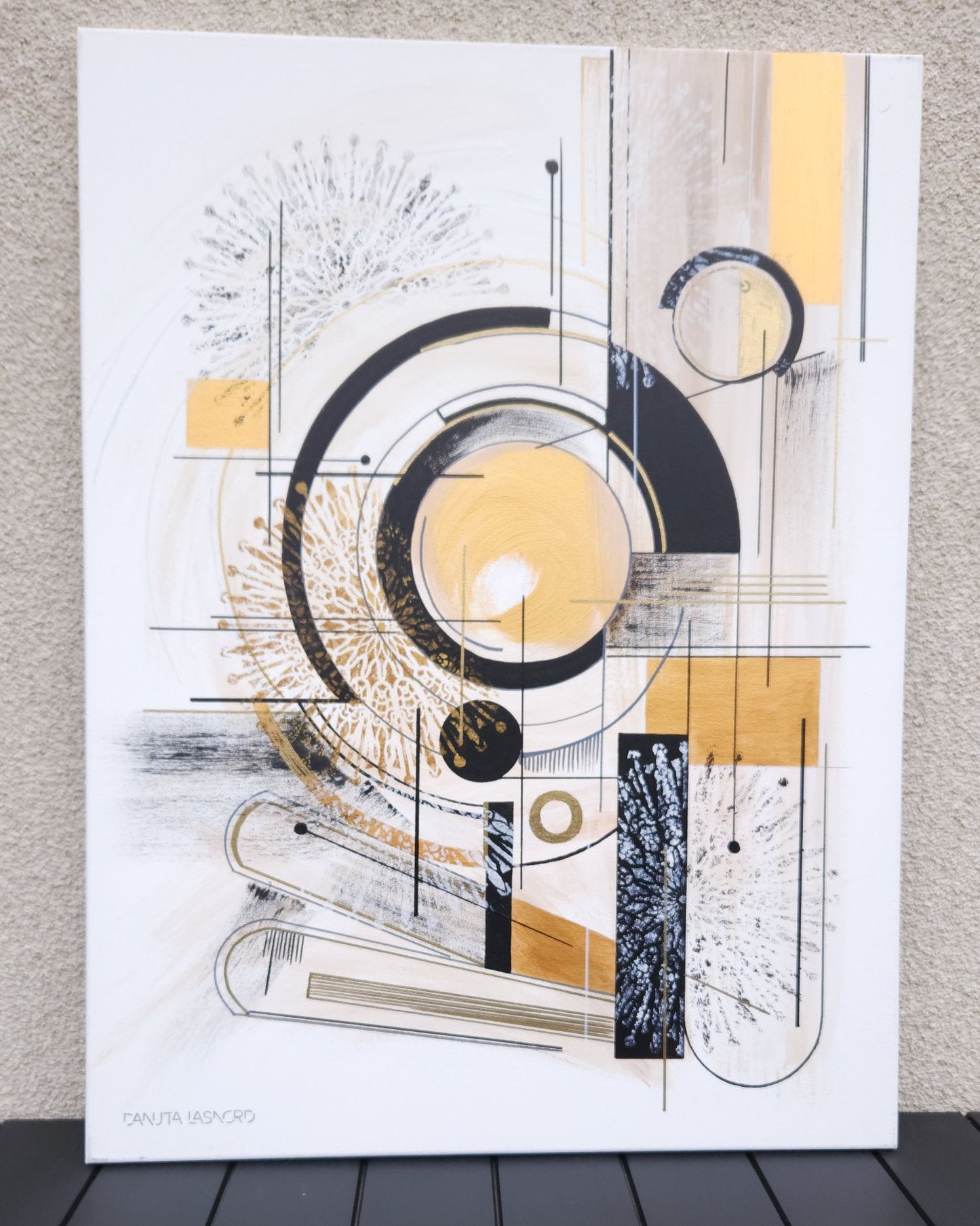 Abstract painting Winter morning . Danuta Lasnord art