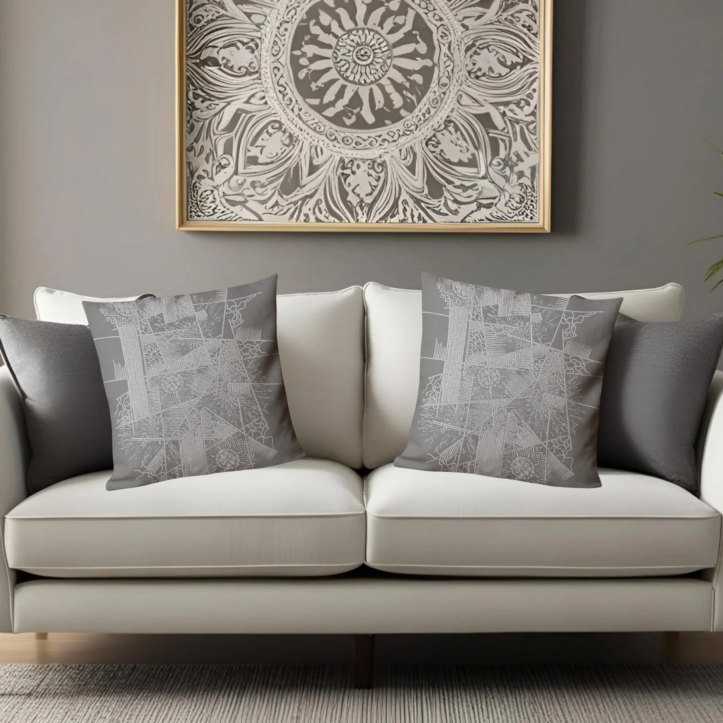Minimalist POD pillow with abstract design. Perfect for Scandinavian interiors.