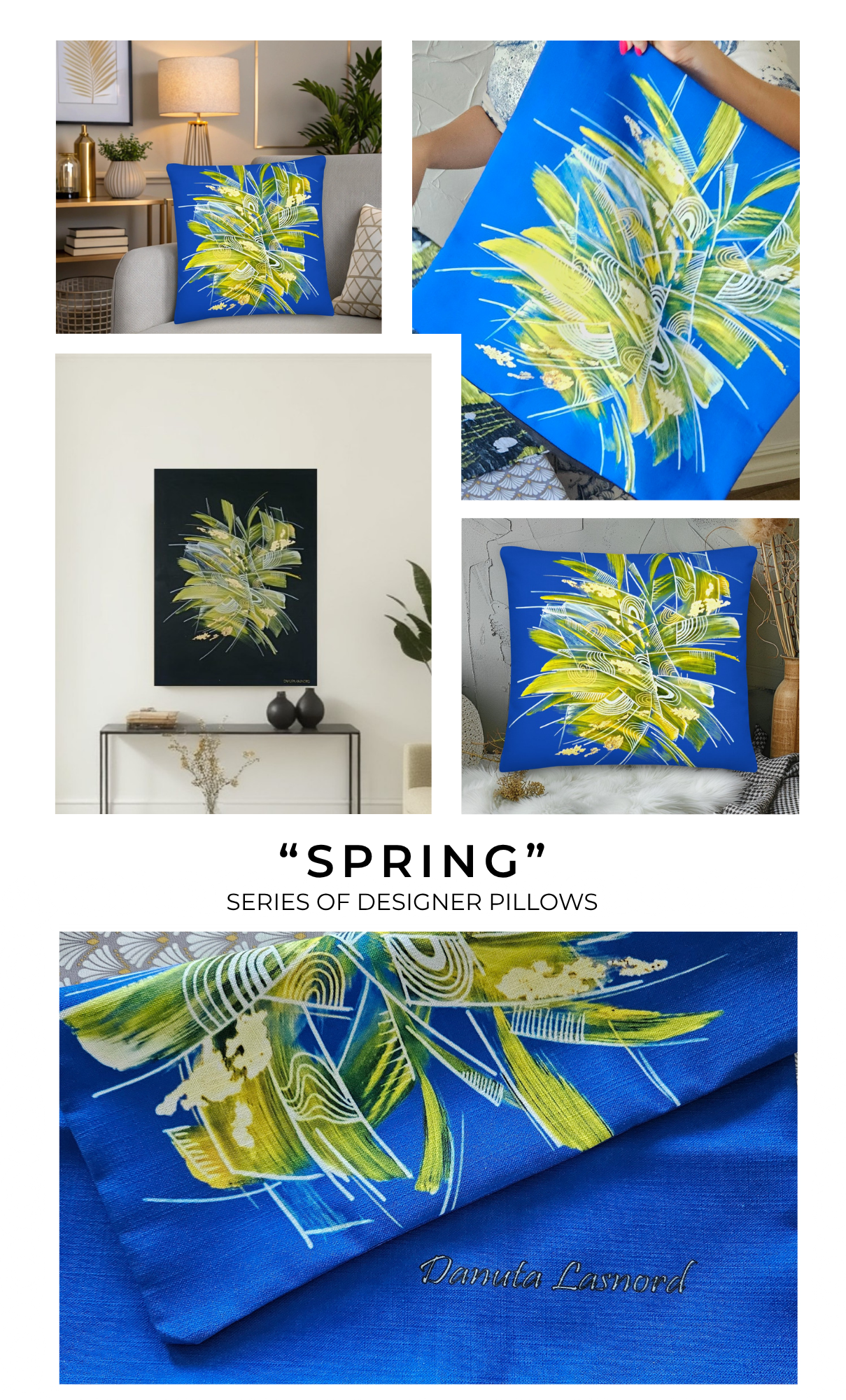 Blue and Yellow Pillow Covers, Blue Tan Boho Pillow Case, Designer Throw Pillow Covers for  18x18, 22x22 Pillows